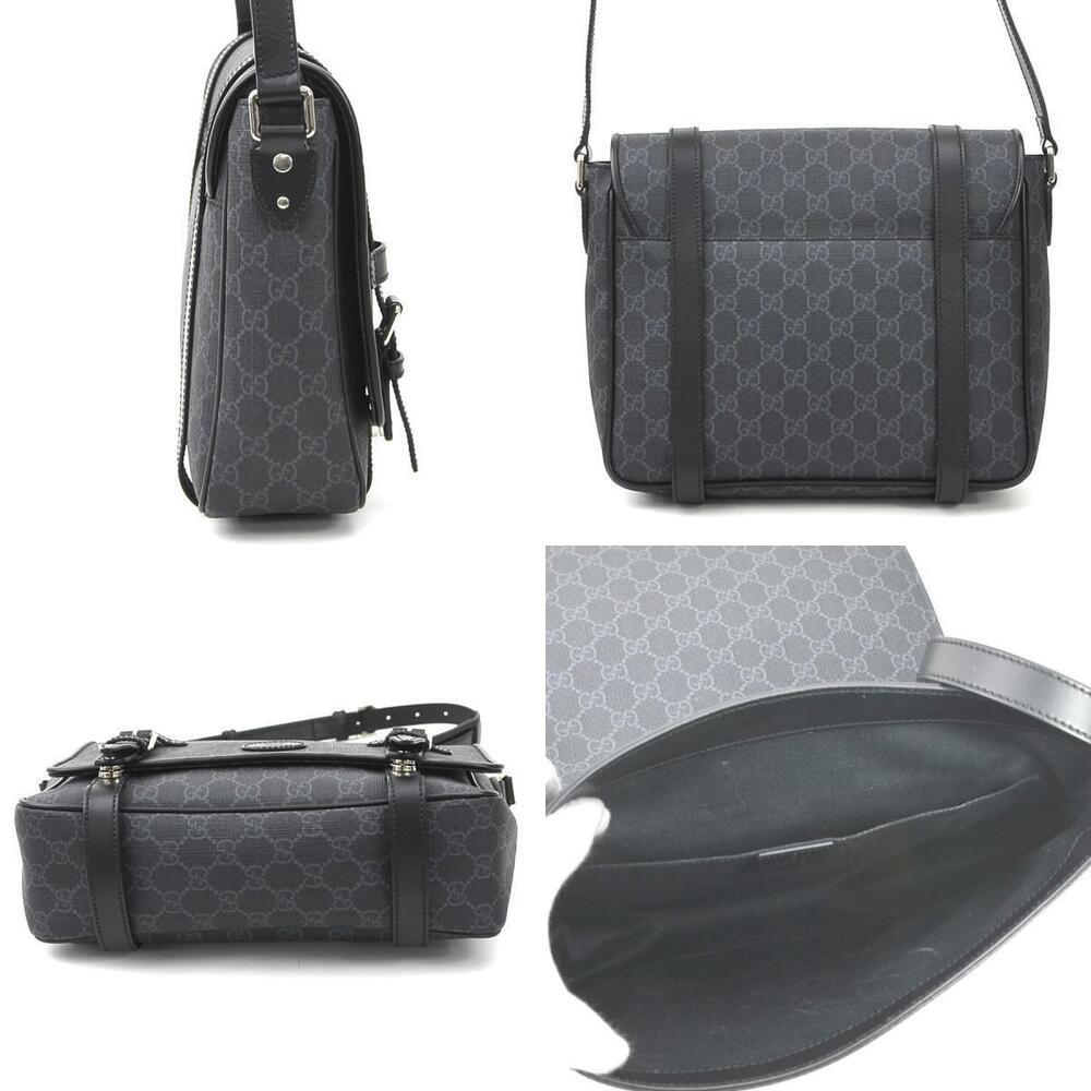 Gucci Silver Supreme Gray Shoulder GG Black Bag